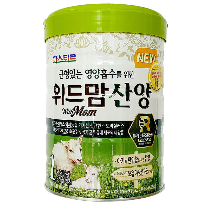 Sữa dê With Mom số 1 750G (trẻ từ 0-6 tháng) Nhập Khẩu Hàn Quốc