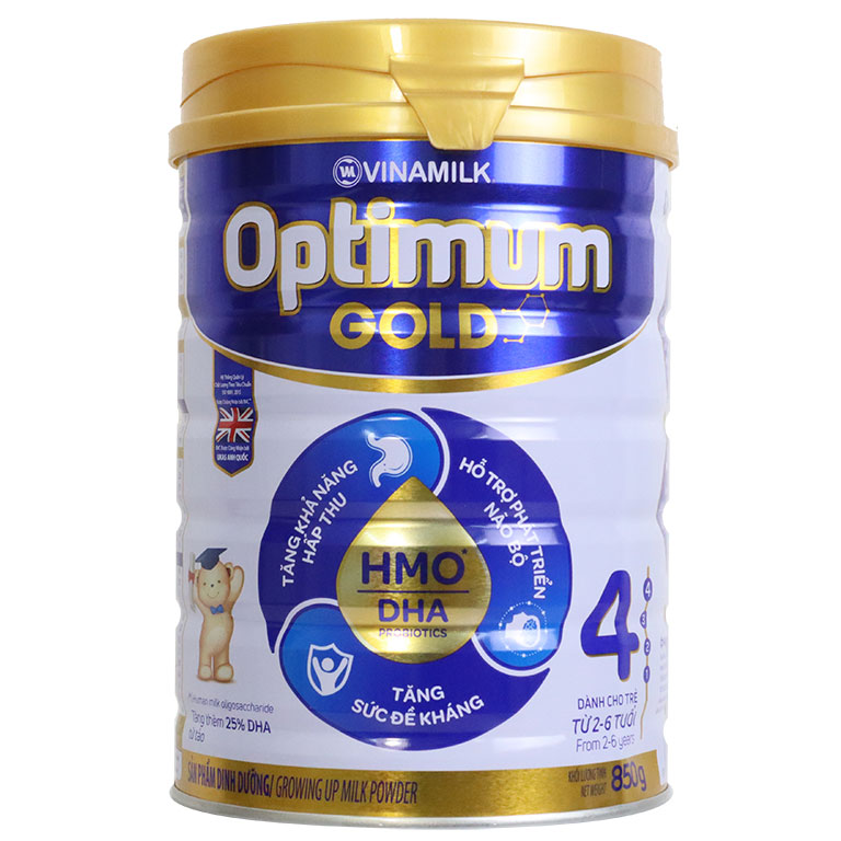 Sữa Optimum Gold 4 HMO 900g (2-6 tuổi) Vinamilk - Giá Cực Rẻ
