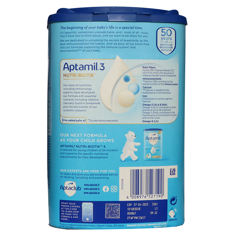 Sữa Aptamil 3 Đức 800G (1 Tuổi Trở Lên) Nhập Khẩu 100% Đức - Giá Rẻ