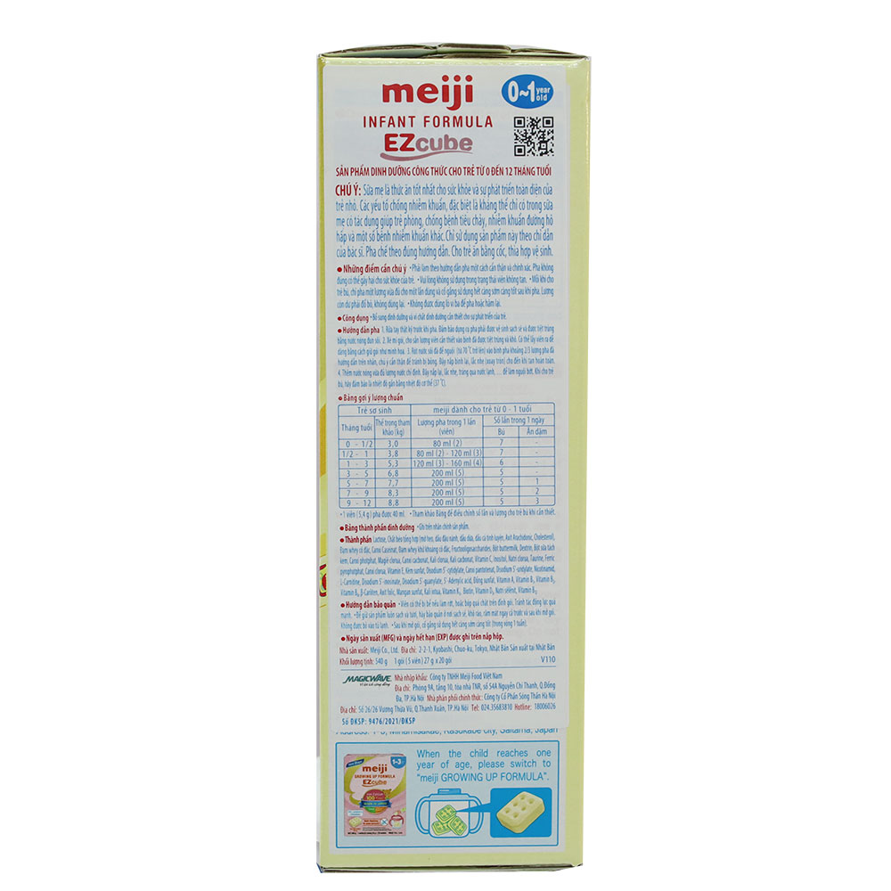 Sữa Meiji thanh 0-1 tuổi