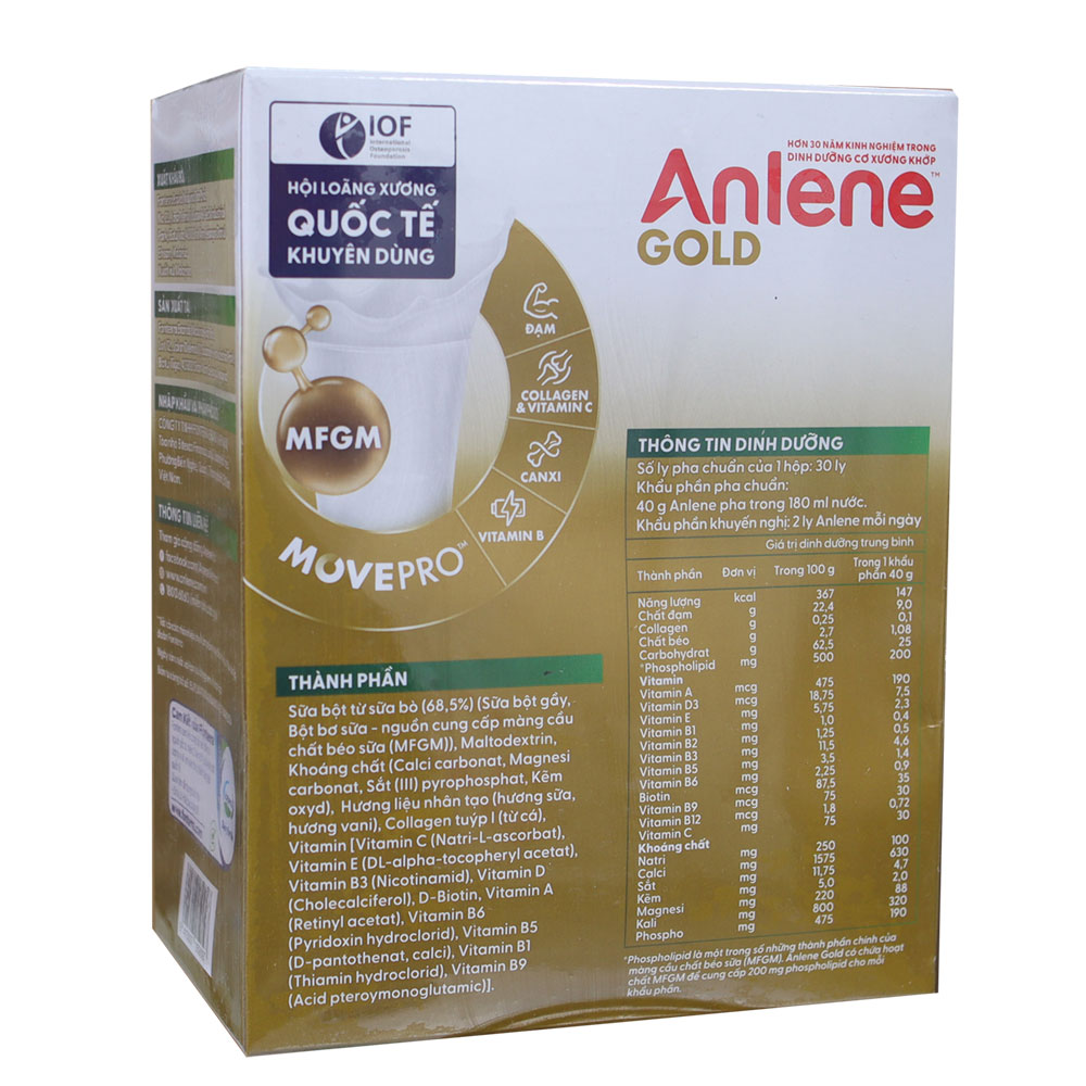 Sữa Anlene Gold hộp giấy 1.2kg