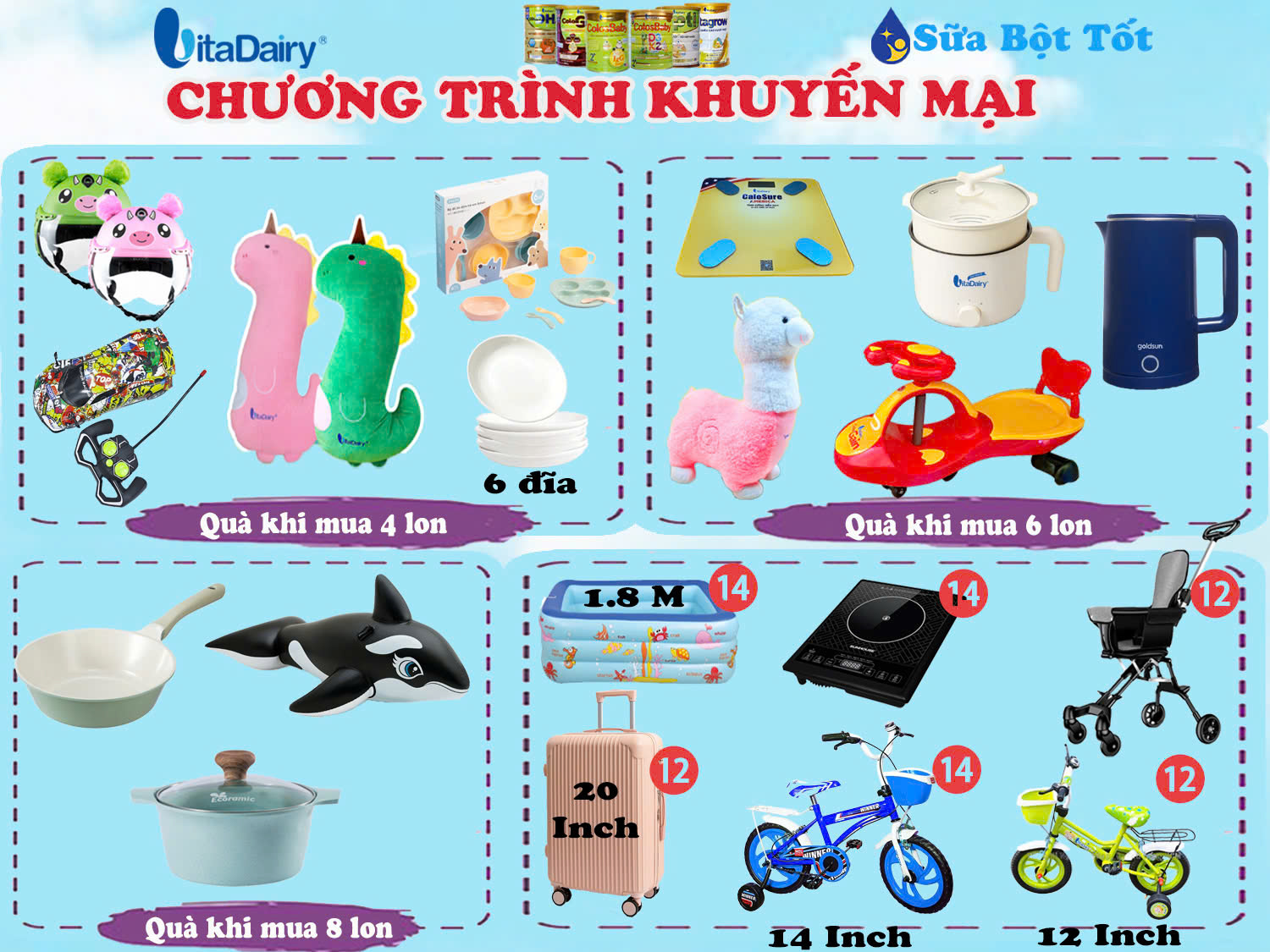 Sữa Vitadairy khuyến mãi